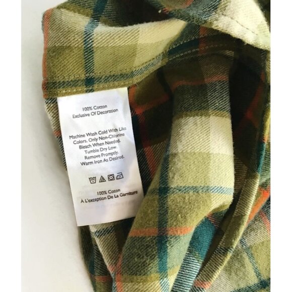 Eddie Bauer Mens Field Flannel Shirt L Green Plaid 100% Cotton Button Down L/S - Picture 7 of 8